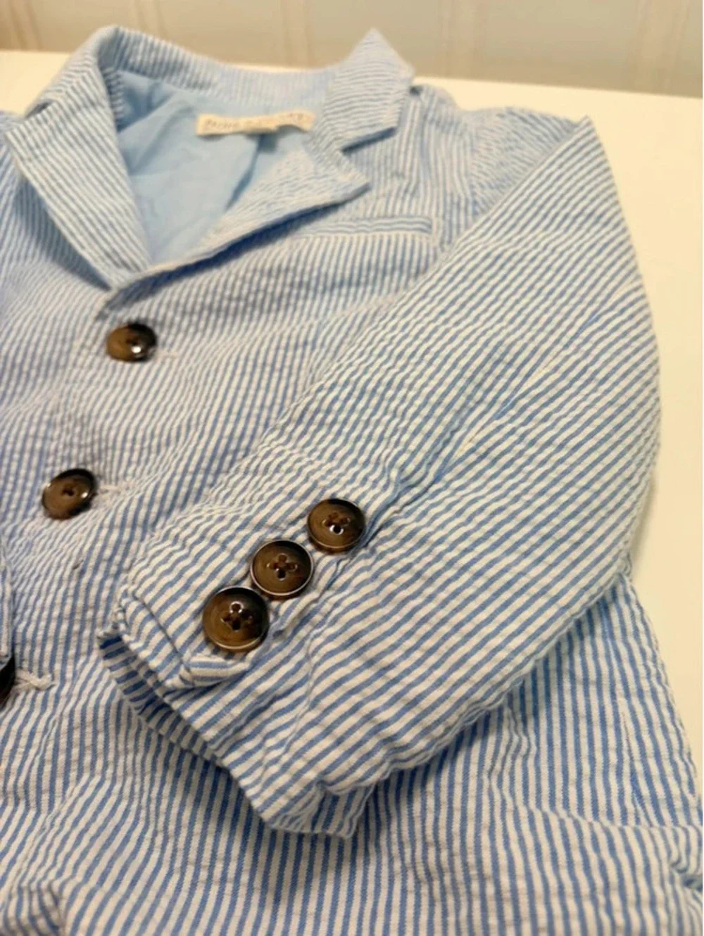 Hope & Henry Organic Seersucker Suit Jacket XXS